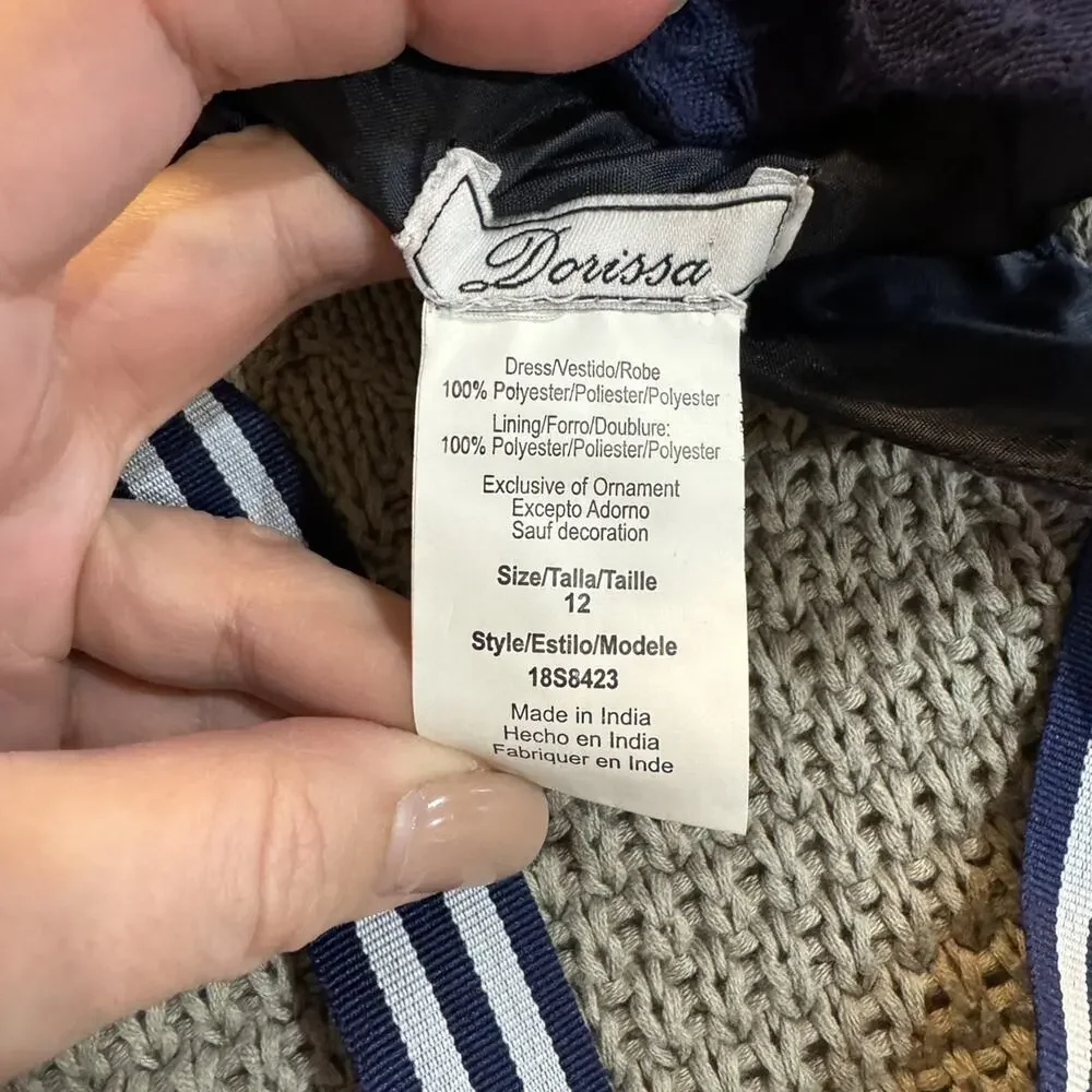 Dorissa Navy Blue & White Party Dress ~ 12
